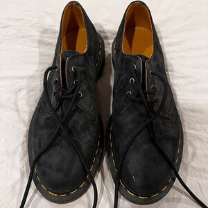 Dr. Martens Charcoal Oxfords with Yellow Stitching